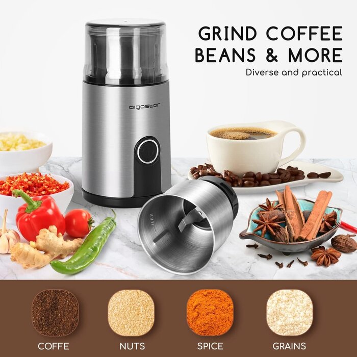 Edelstahl Kaffeemühle 200W, 75g - Jetzt bis zu 31% Rabatt im Outlet