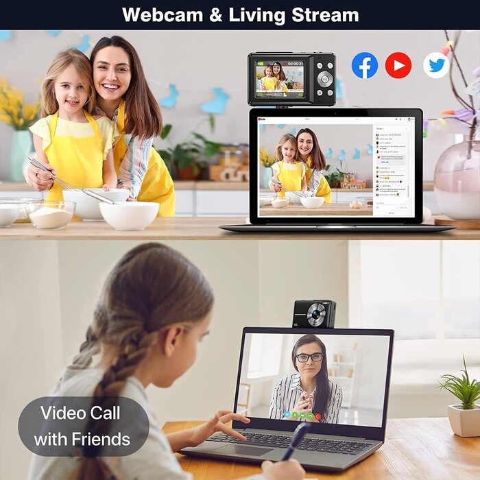 Digitalkamera für Kinder mit Selfie-Funktion - Blau - bis zu 29% Rabatt