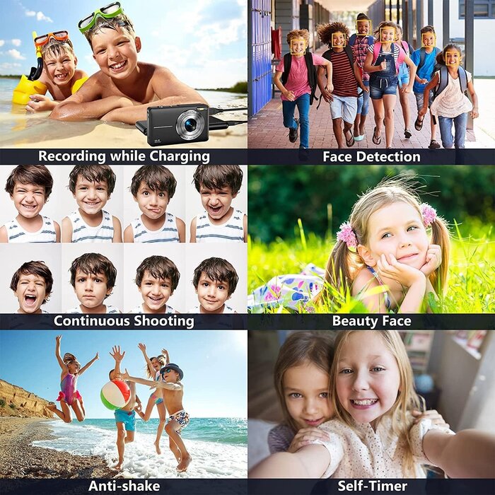 Digitalkamera für Kinder mit Selfie-Funktion - Blau - bis zu 29% Rabatt
