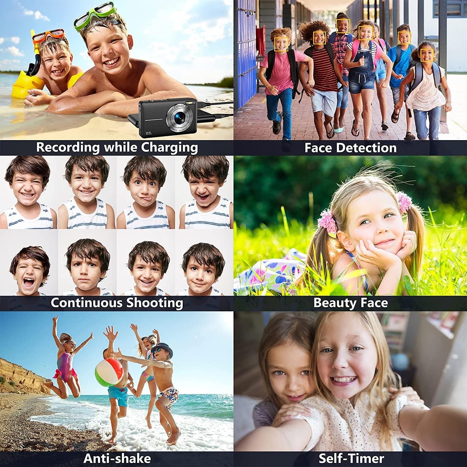 Digitalkamera für Kinder mit Selfie-Funktion - Blau - bis zu 29% Rabatt