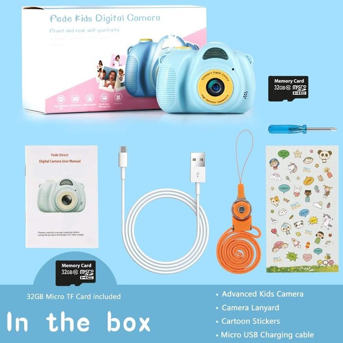 Kinder-Digitalkamera 1080P mit 32GB SD-Karte - jetzt bis zu 32% günstiger