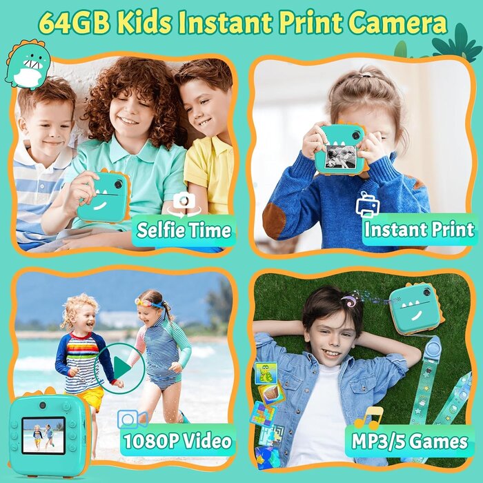 Kinder-Sofortbildkamera 50MP mit 64GB Speicher - bis zu 33% Rabatt