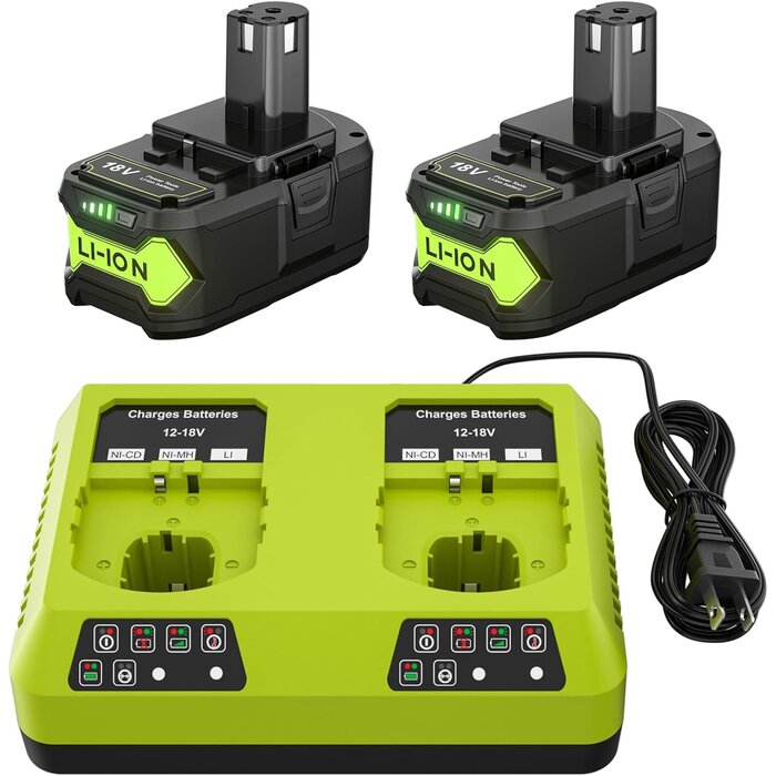 18V Akku-Set 5500mAh mit Dual-Ladegerät - Jetzt bis zu 34% günstiger