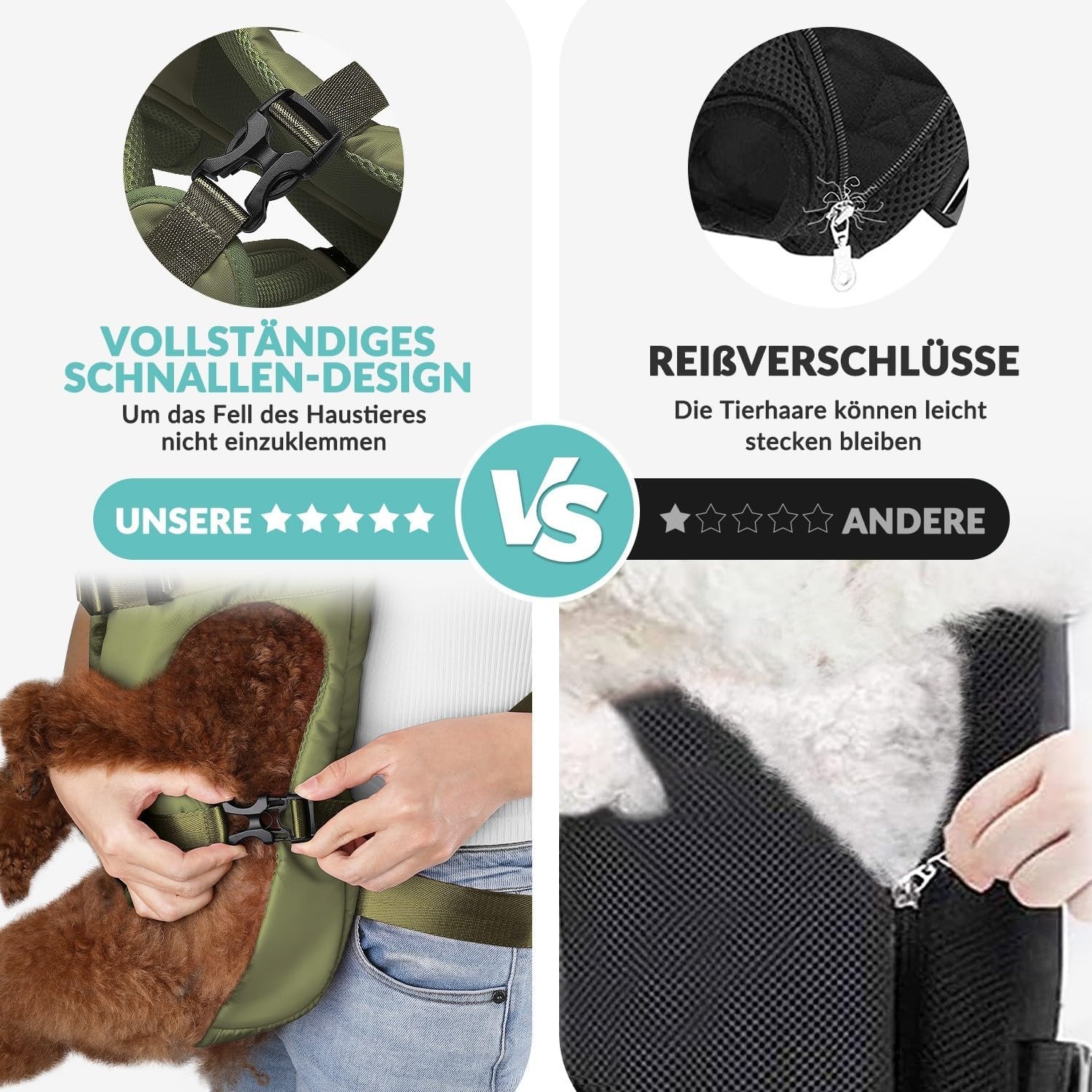 Hunderucksack Brusttrage für kleine bis mittelgroße Hunde - bis zu 32% sparen