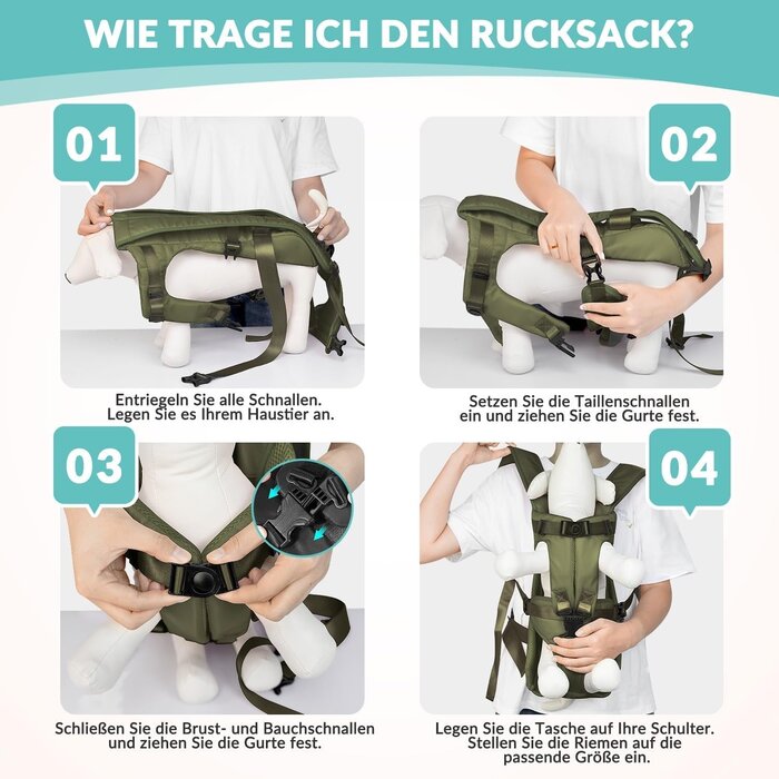 Hunderucksack Brusttrage für kleine bis mittelgroße Hunde - bis zu 32% sparen