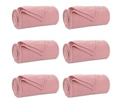 Vidaxl 6x Kuschelige Fleece-Wohndecken 200x150cm Rosa - Bis zu 40% sparen