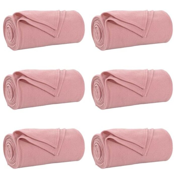 Vidaxl 6er-Set Fleece-Wohndecken 200x150cm Rosa - Jetzt bis zu 33% sparen