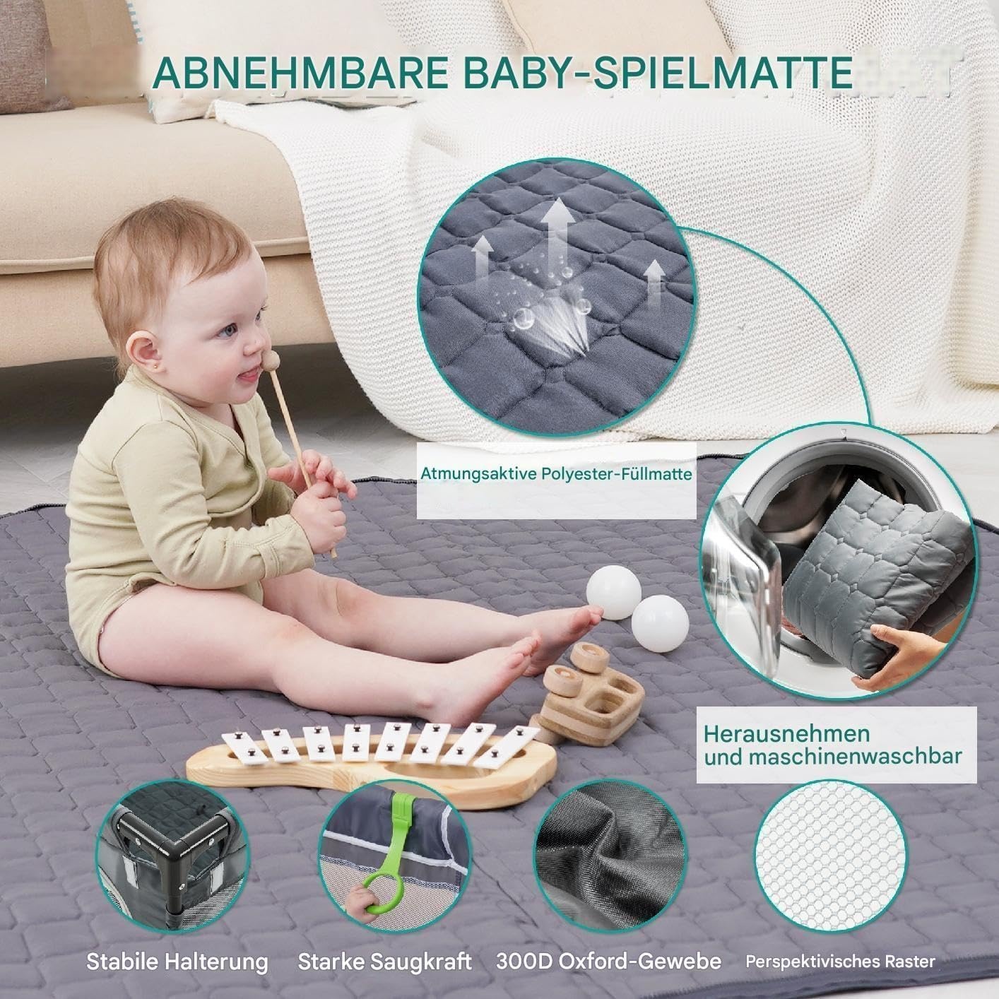 Faltbarer Laufstall für Babys 127x127 cm - Jetzt bis zu 34% Rabatt sichern