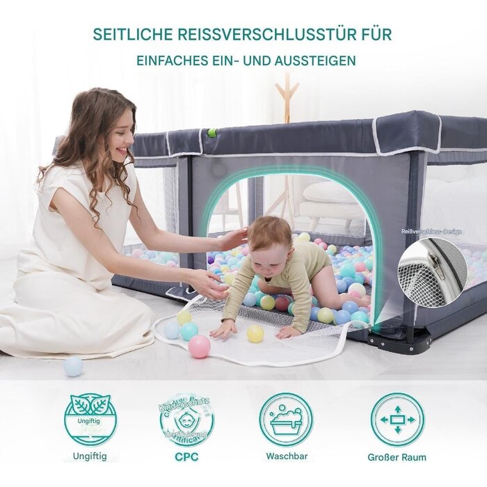 Faltbarer Laufstall für Babys 127x127 cm - Jetzt bis zu 34% Rabatt sichern