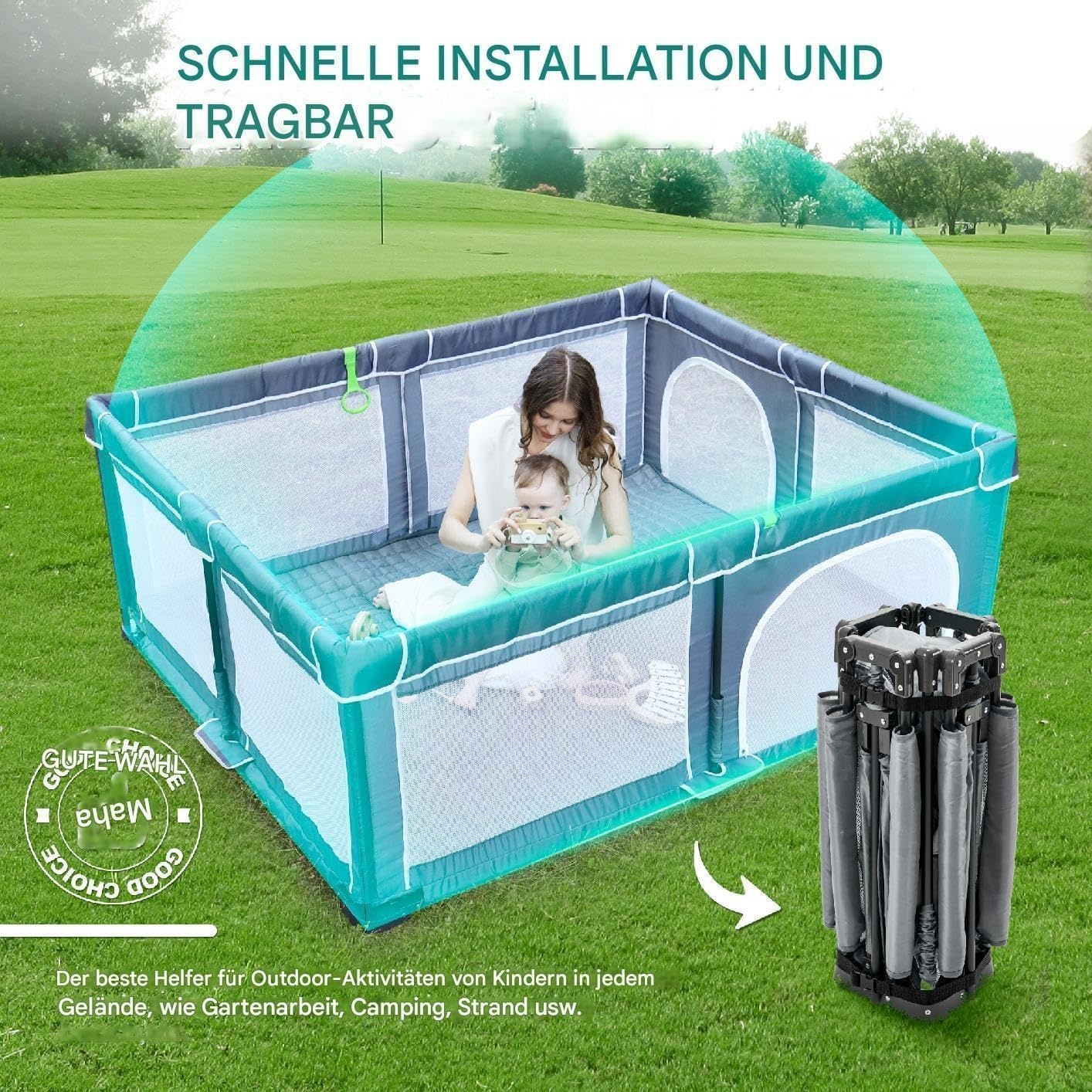 Faltbarer Laufstall für Babys 127x127 cm - Jetzt bis zu 34% Rabatt sichern