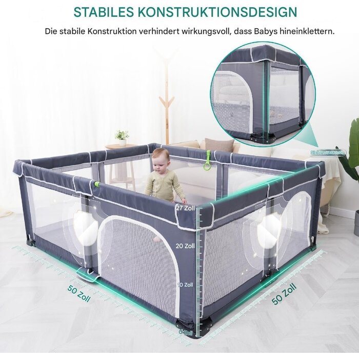 Faltbarer Laufstall für Babys 127x127 cm - Jetzt bis zu 34% Rabatt sichern