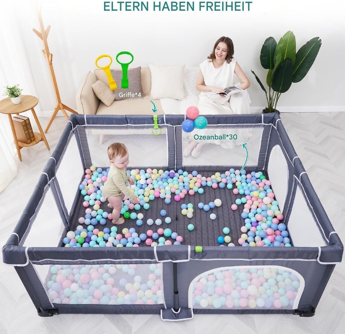 Faltbarer Laufstall für Babys 127x127 cm - Jetzt bis zu 34% Rabatt sichern