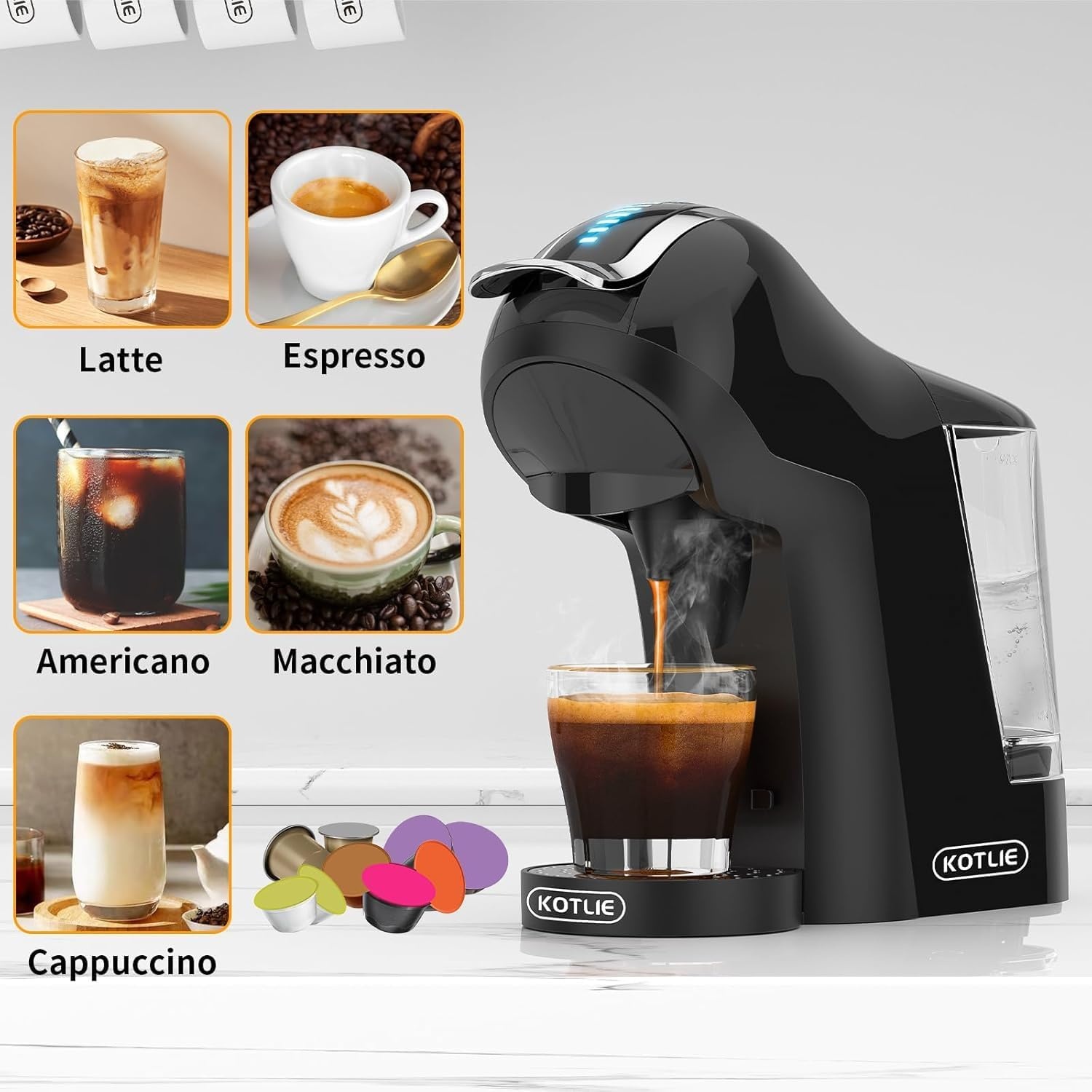 5-in-1 Espressomaschine 19 Bar - Vielseitig & kompakt - Jetzt bis zu 34% sparen