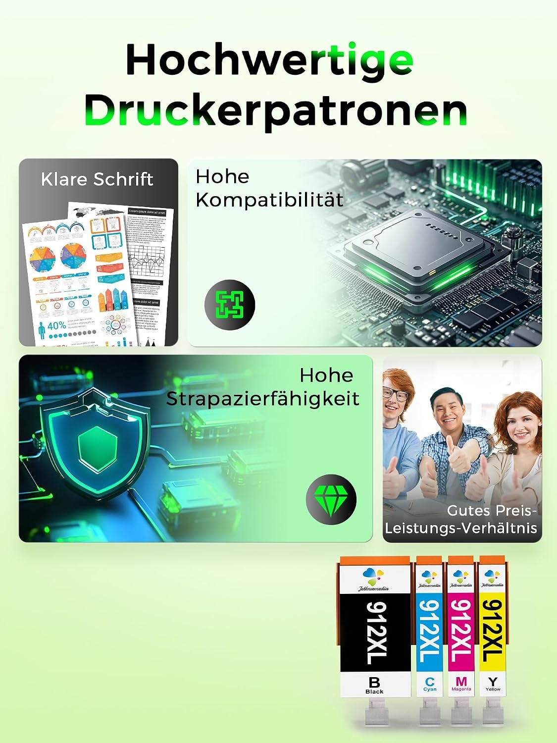 Druckerpatronen Set für OfficeJet Pro - 4 Farben - Bis zu 28% sparen