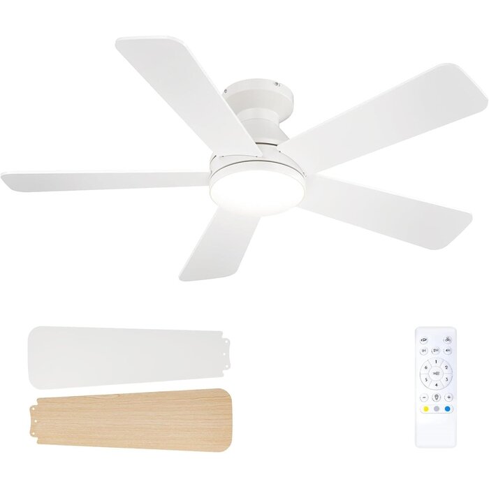 Deckenventilator mit LED-Licht & Fernbedienung - Weiß - bis zu 30% Rabatt