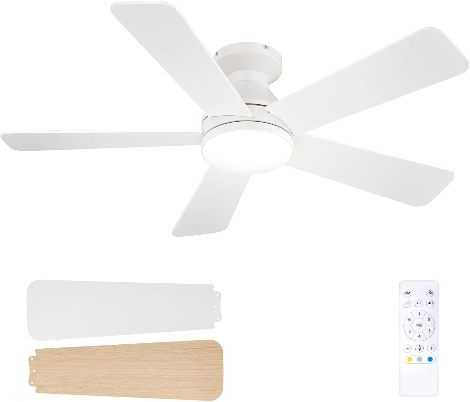 Deckenventilator mit LED & Fernbedienung, 107 cm - weiß - bis zu 30% sparen