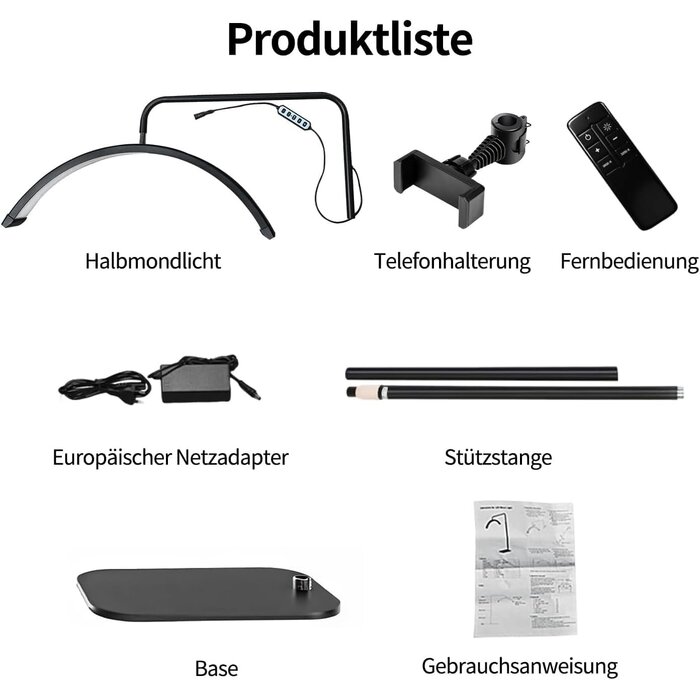 Halbmond-LED-Stehlampe für Beauty-Profis - bis zu 29% Rabatt sparen