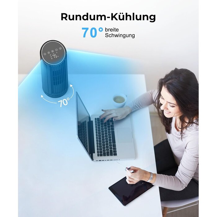 Leiser Turmventilator, 33 cm - 4 Stufen & Fernbedienung - bis zu 33% sparen