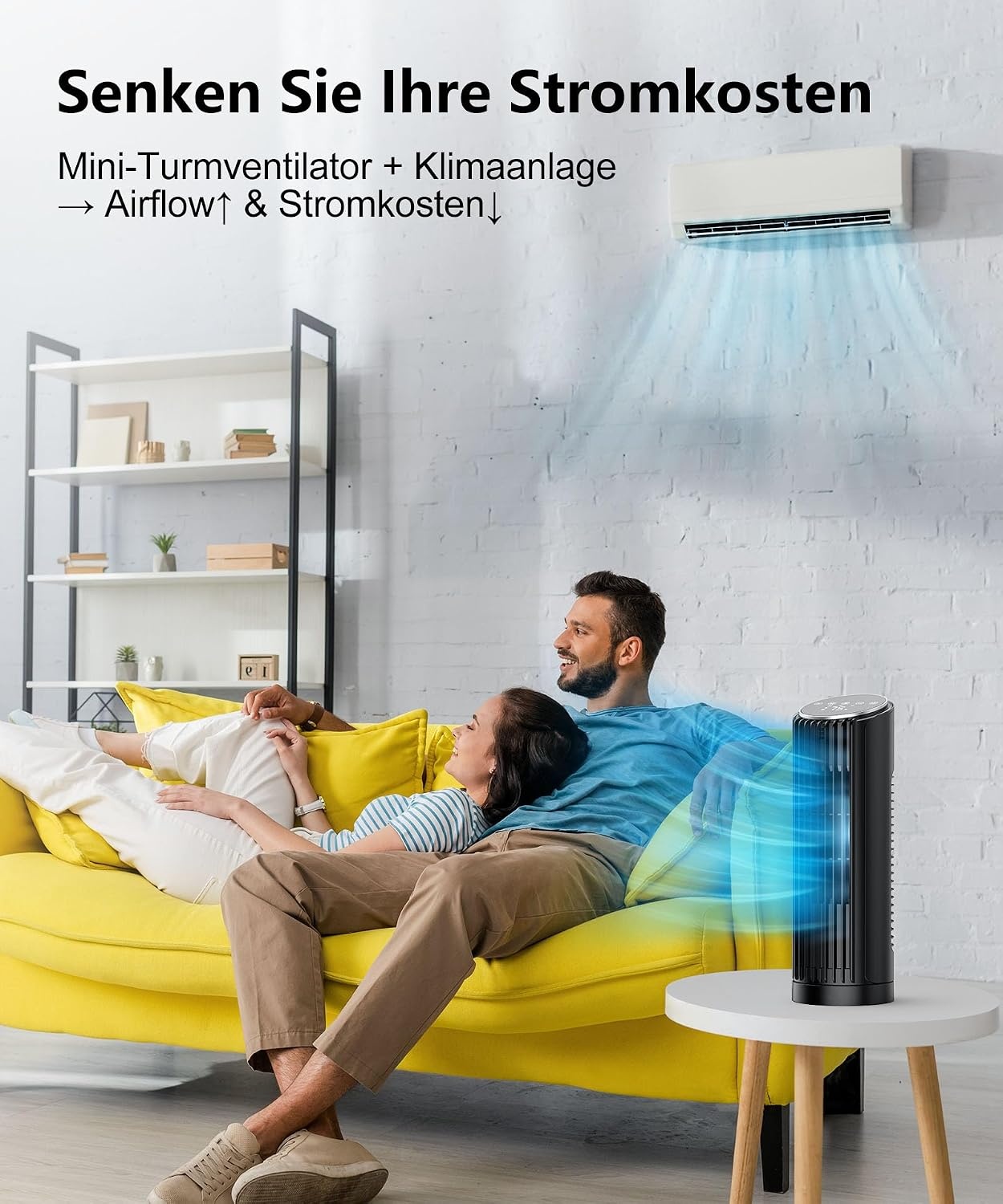 Leiser Turmventilator, 33 cm - 4 Stufen & Fernbedienung - bis zu 33% sparen