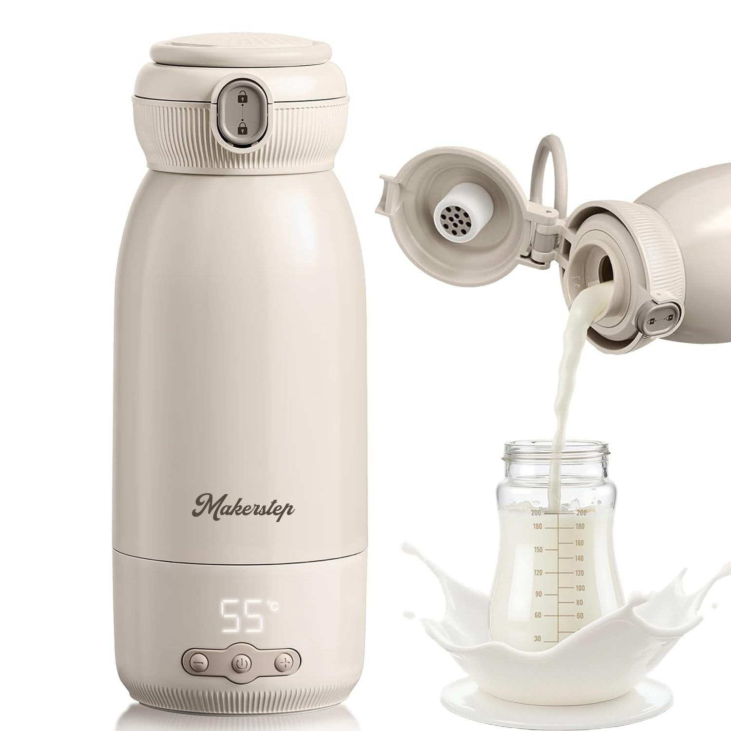 Tragbarer Flaschenwärmer, 500 ml, Akku, bis zu 28,1 % Rabatt