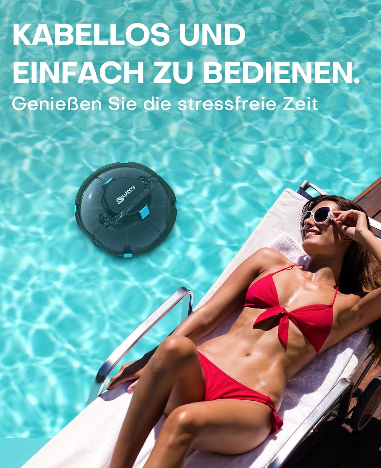 Kabelloser Akku-Poolreiniger für Aufstellbecken bis 60 m² - bis zu 34% Rabatt