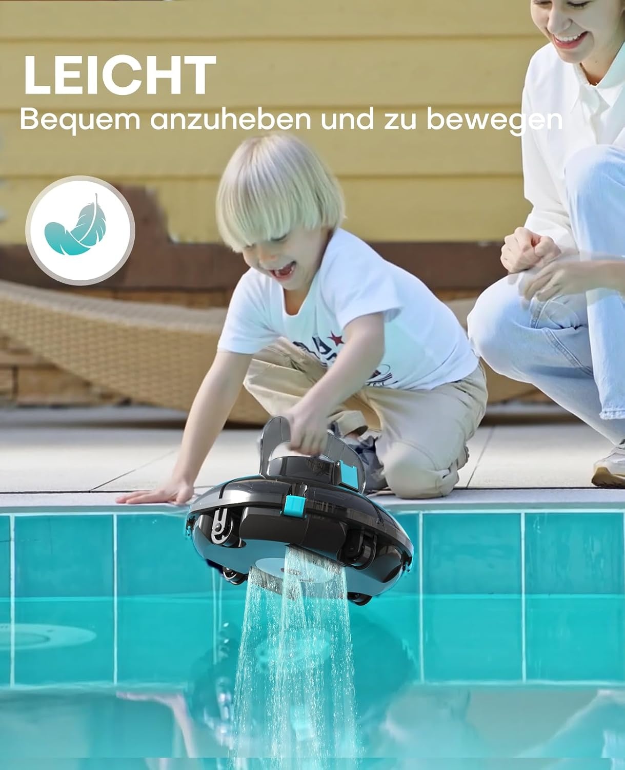 Kabelloser Akku-Poolreiniger für Aufstellbecken bis 60 m² - bis zu 34% Rabatt
