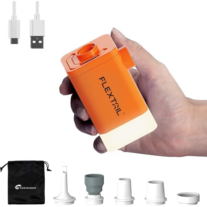 4-in-1 Mini-Luftpumpe mit Powerbank & Licht - Outdoor-Multitool bis zu 32% günstiger