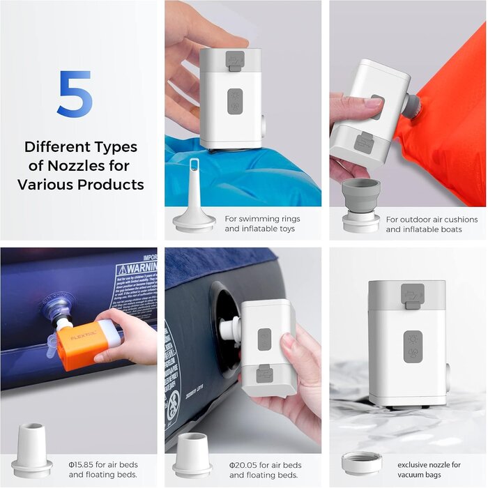 4-in-1 Mini-Luftpumpe & Campinglampe - Orange - bis zu 32% günstiger