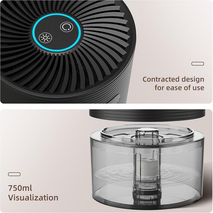 Kompakter Luftentfeuchter - 750ml, 30dB, LED - Jetzt bis zu 27% sparen