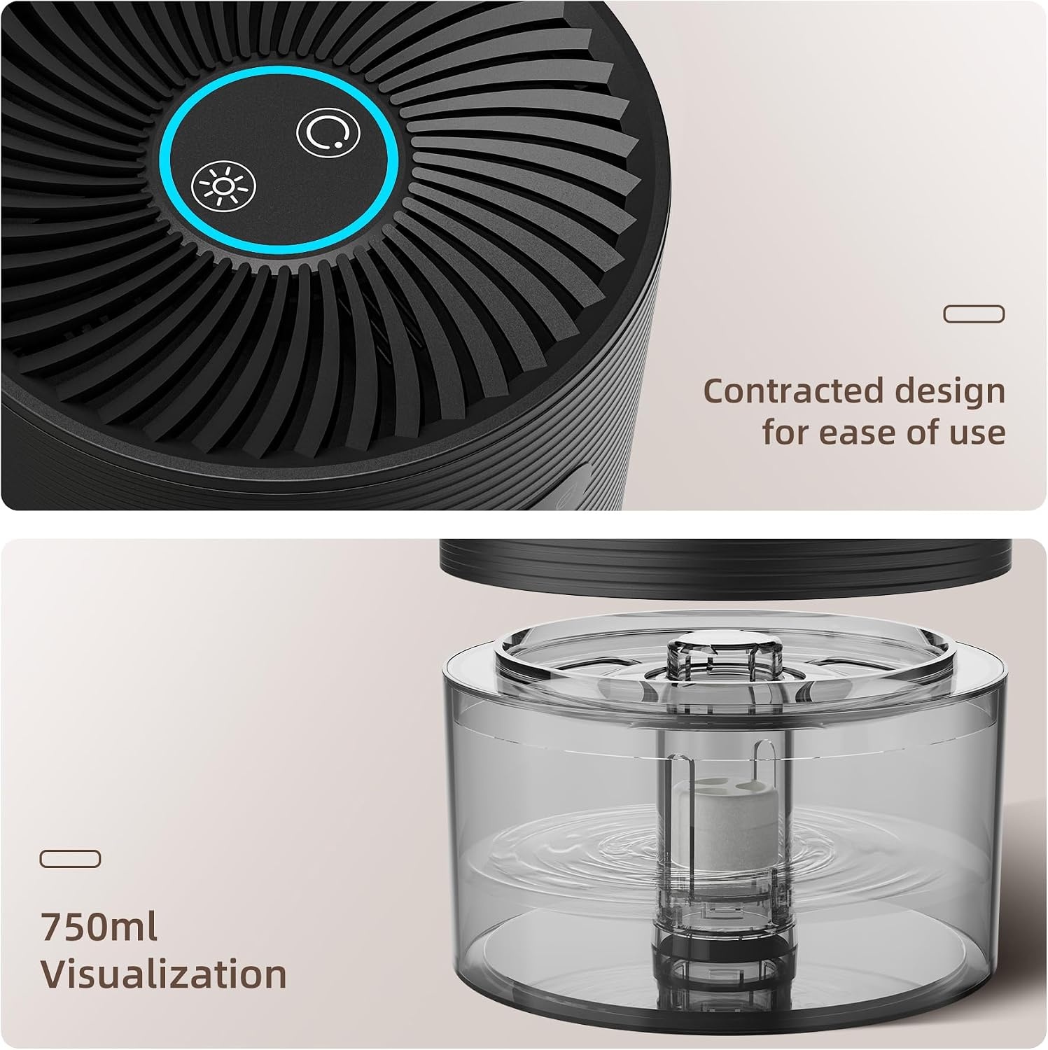 Kompakter Luftentfeuchter - 750ml, 30dB, LED - Jetzt bis zu 27% sparen