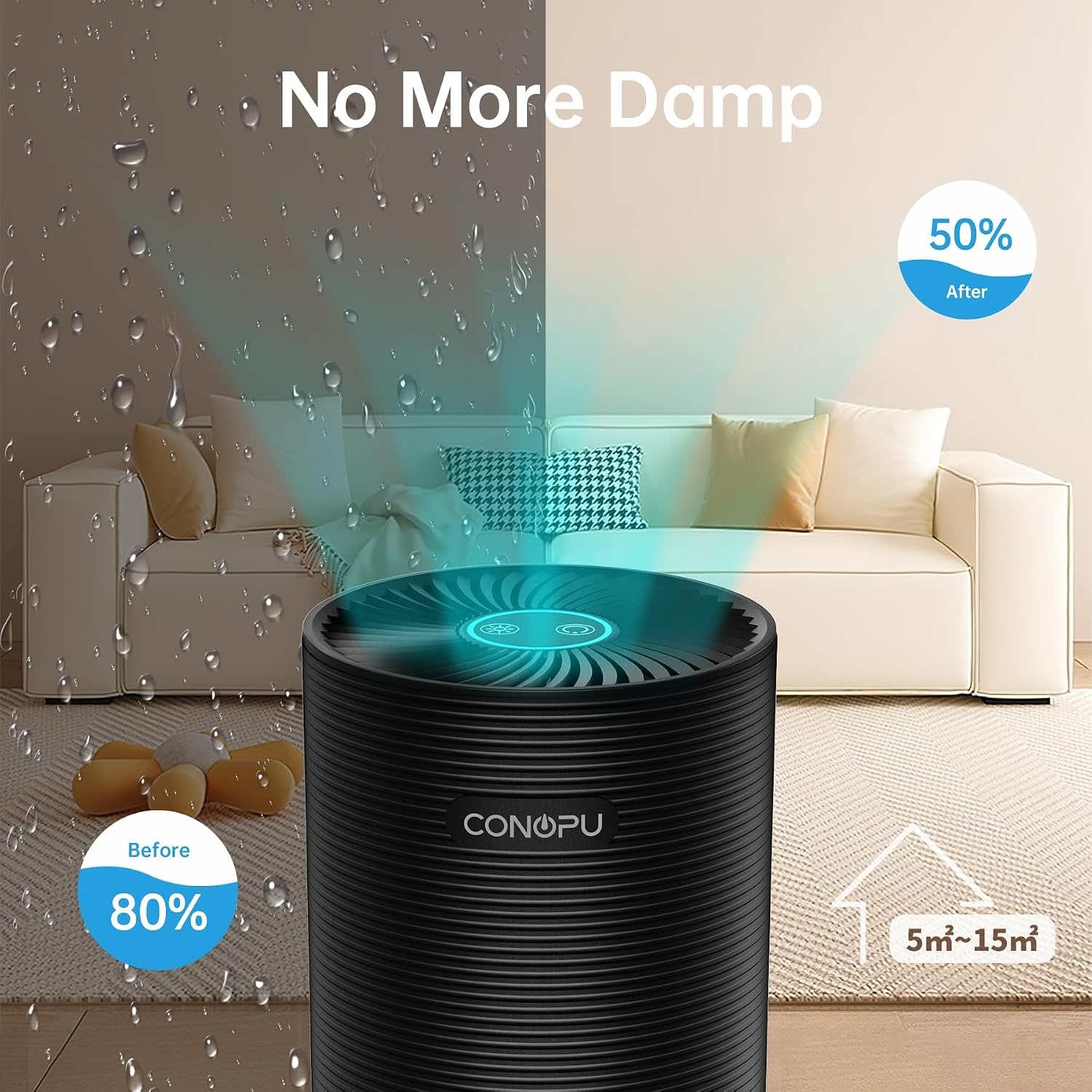 Kompakter Luftentfeuchter - 750ml, 30dB, LED - Jetzt bis zu 27% sparen