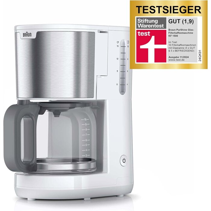 Filterkaffeemaschine 1,2L Thermokanne 1000W - Weiß - Sparen Sie bis zu 29%