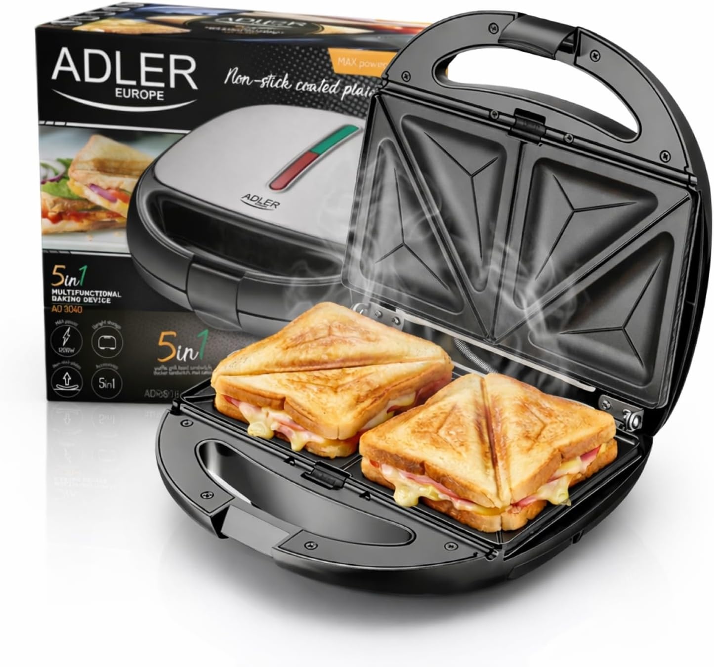 5-in-1 Multifunktions-Sandwichmaker 1200 W - Sparen Sie bis zu 33%