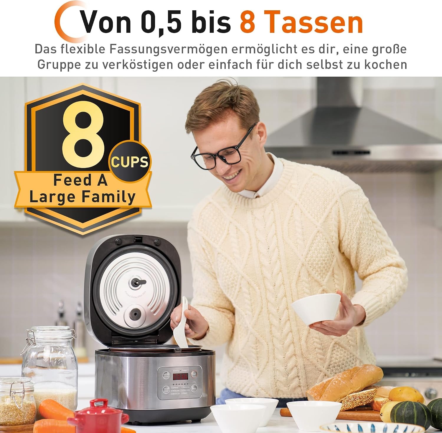 Multifunktions-Reiskocher 4L mit 860W & Timer - jetzt bis zu 29% sparen