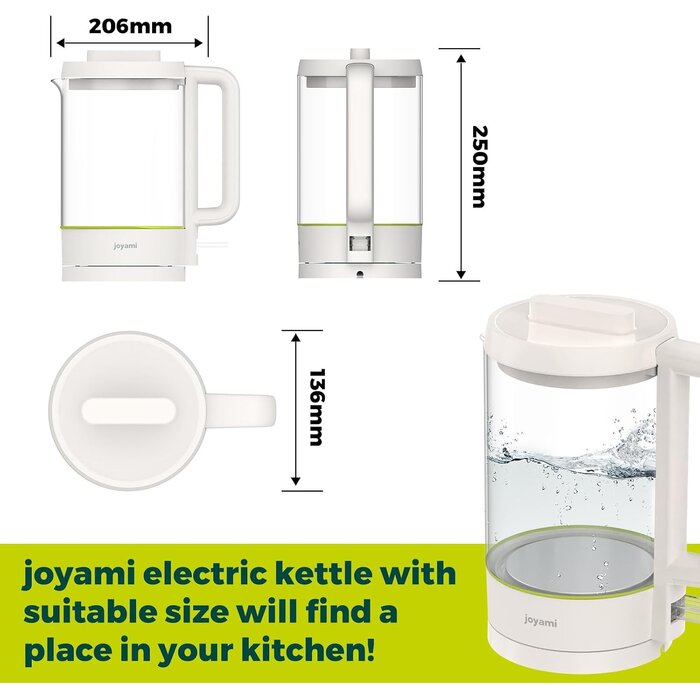 Elektrischer Glas-Wasserkocher 1,5L - 1500W - Weiß - jetzt bis zu 26% günstiger