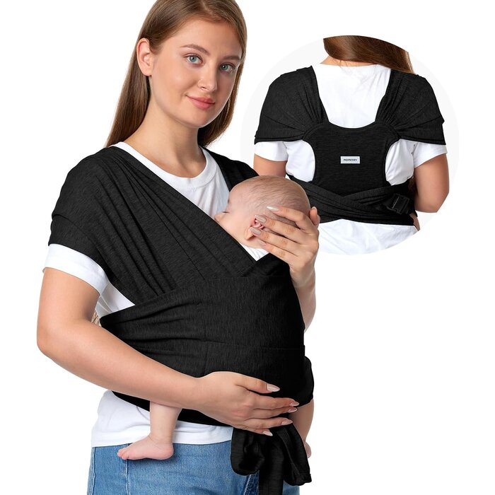 Ergonomische Babytrage - für Neugeborene bis 15 kg - Dunkelgrau - bis zu 34% sparen