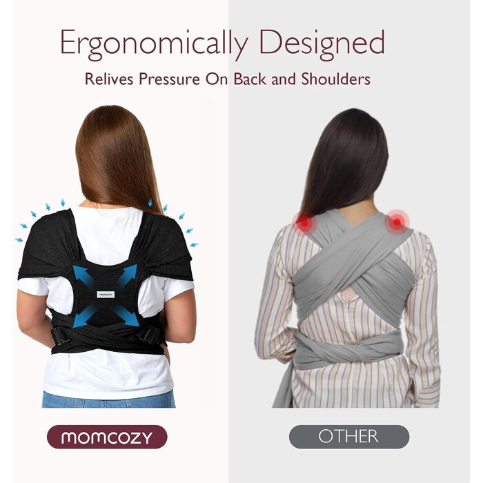 Ergonomische Babytrage - für Neugeborene bis 15 kg - Dunkelgrau - bis zu 34% sparen