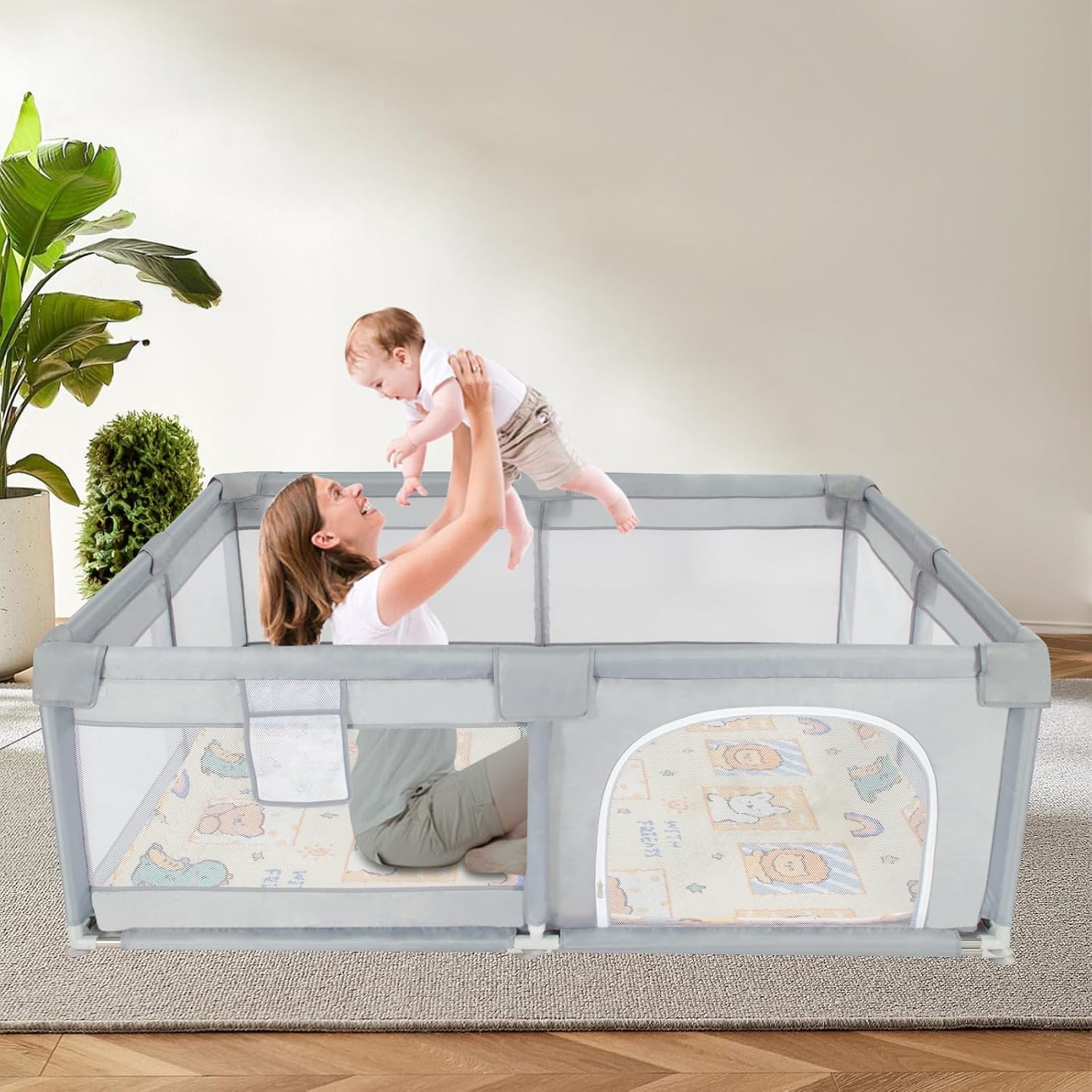 Großes Baby-Laufgitter 150x180 cm inkl. Matte - bis zu 29% Rabatt