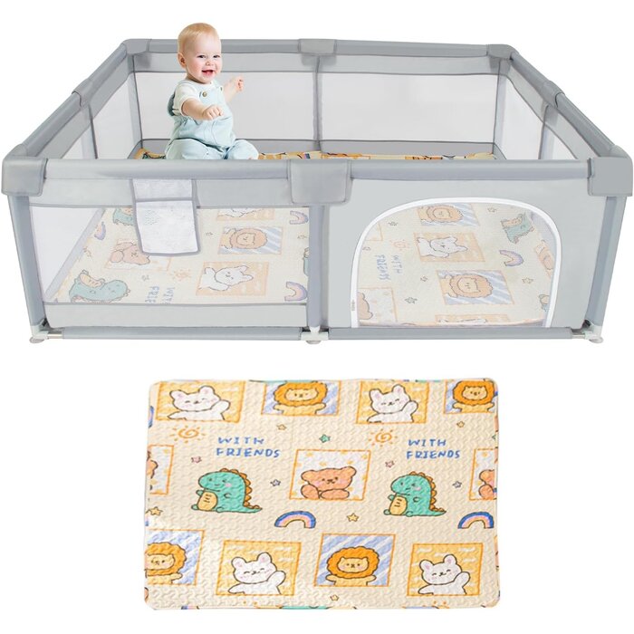 Großes Baby-Laufgitter 150x180 cm inkl. Matte - bis zu 29% Rabatt