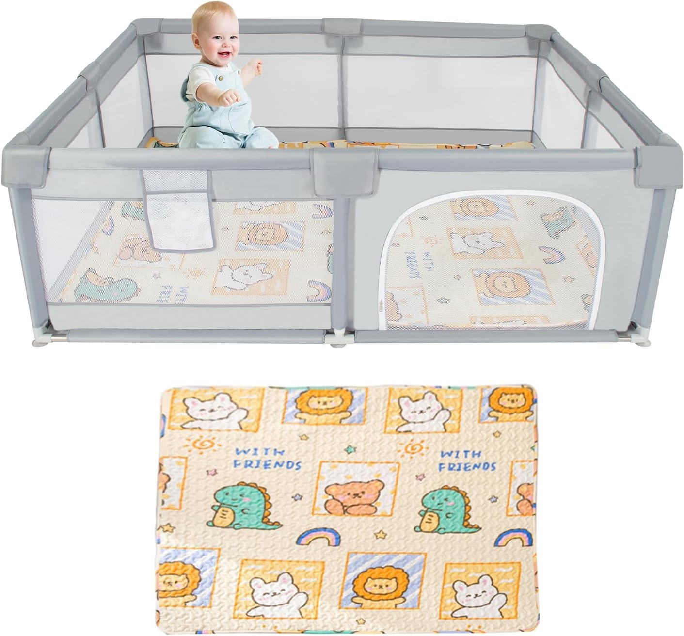 Großes Baby-Laufgitter 150x180 cm inkl. Matte - bis zu 29% Rabatt