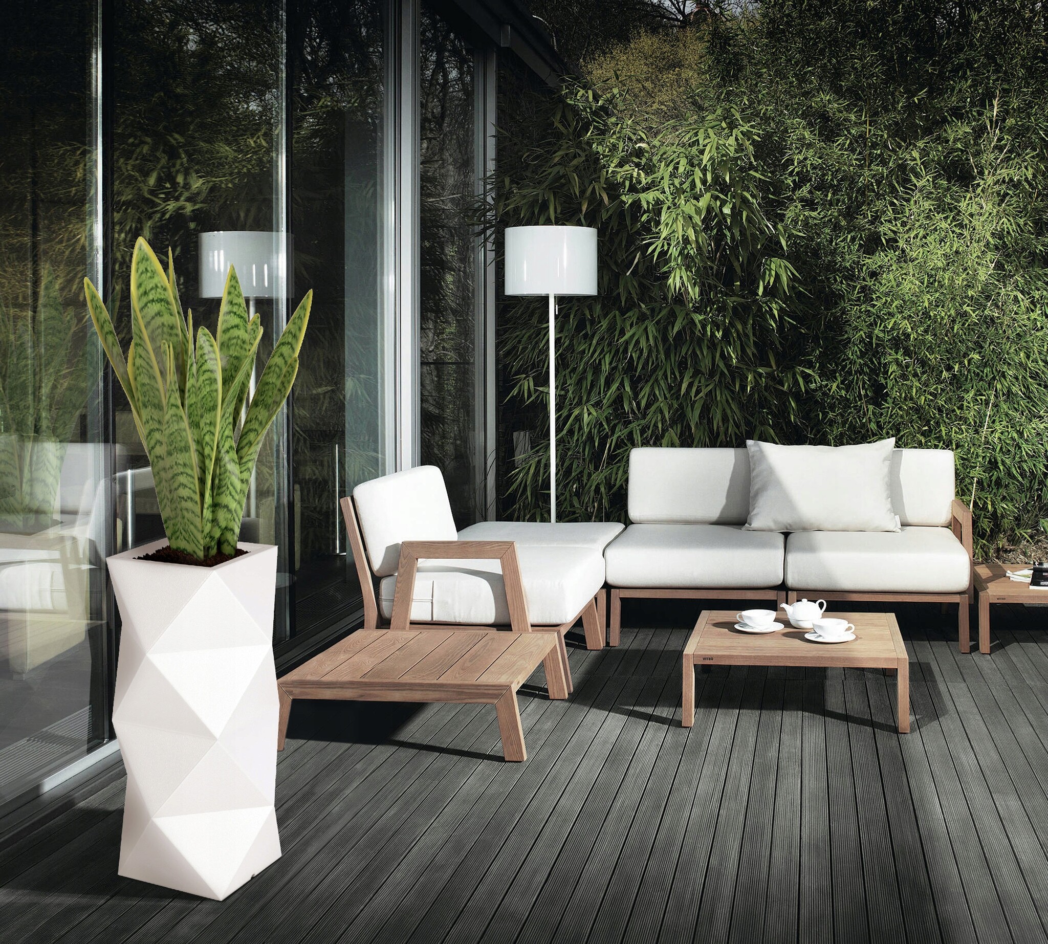 Design-Pflanzkübel mit LED-Beleuchtung Weiß - bis zu 50% Rabatt