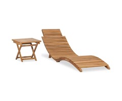 Vidaxl Massive Teakholz-Sonnenliege mit Klapptisch - Jetzt bis zu 50% sparen