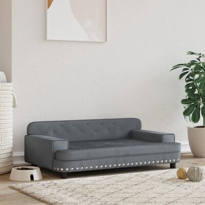 Vidaxl Luxus Hundesofa aus Samt - Dunkelgrau - 90x53 cm - bis zu 45% Rabatt
