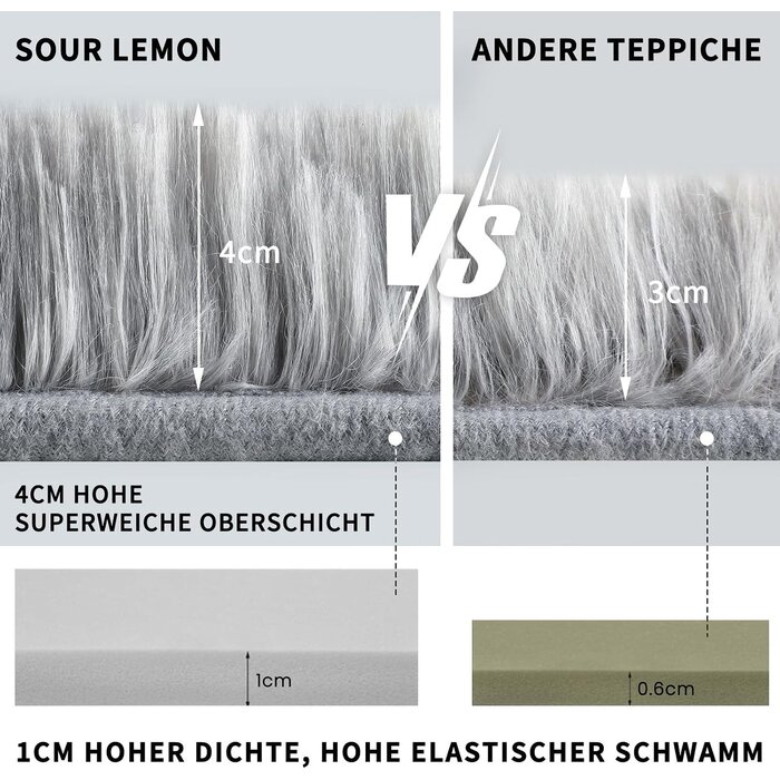 Amazon Flauschiger Hochflor-Teppich 160x230cm, Lichtgrau - bis zu 29% sparen