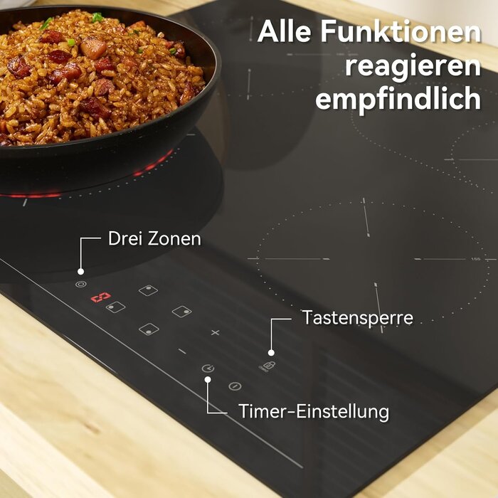 Autarkes Glaskeramik-Kochfeld 59 cm - 4 Zonen - bis zu 34% sparen