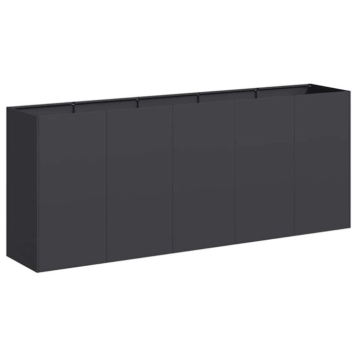 Vidaxl Großer Pflanzkasten 200x40x80cm Stahl - Schwarz - bis zu 30% Rabatt