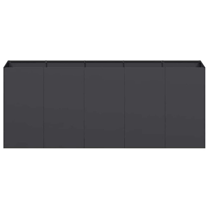 Vidaxl Großer Pflanzkasten 200x40x80cm Stahl - Schwarz - bis zu 30% Rabatt