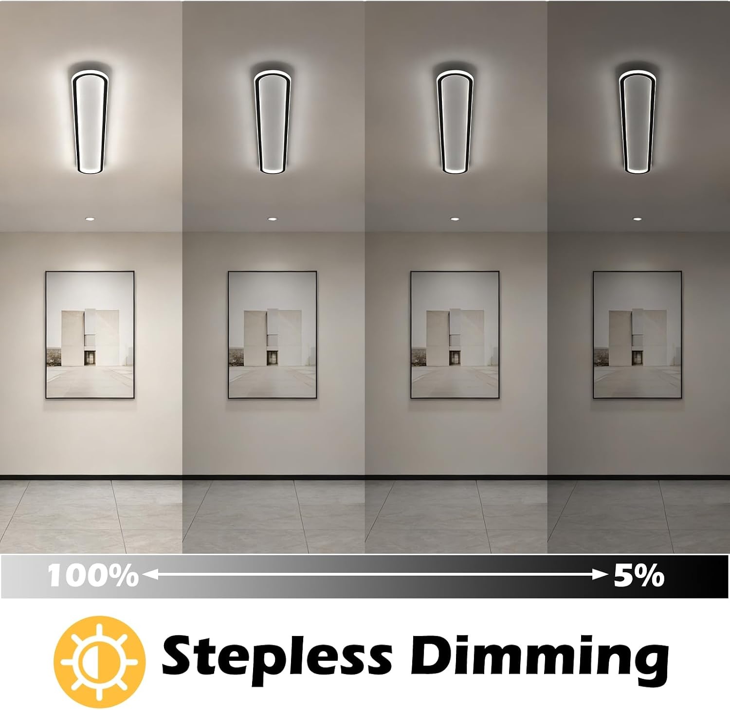 LED Deckenleuchte 120cm Schwarz dimmbar mit Fernbedienung - bis zu 34% Rabatt