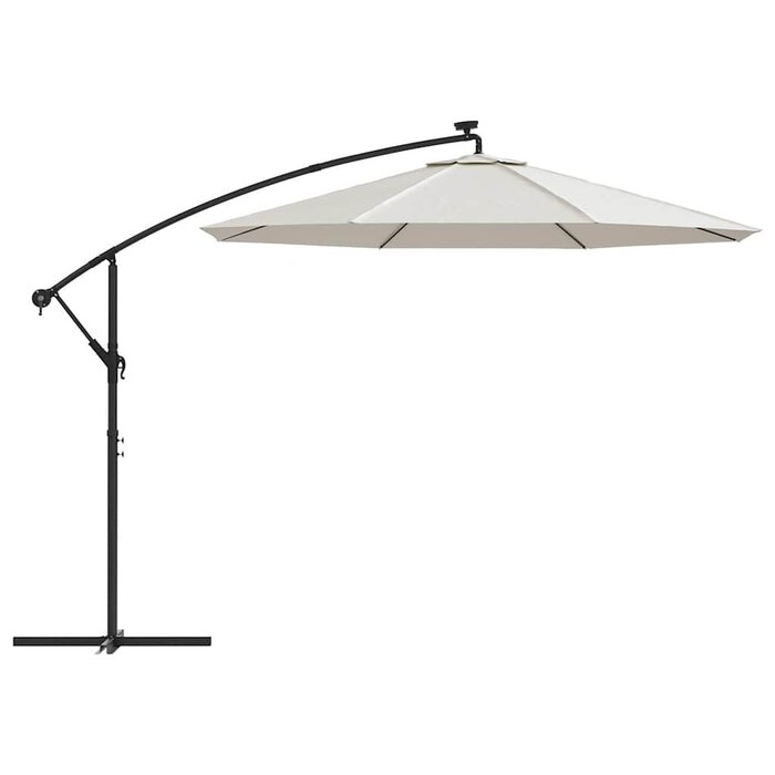 Vidaxl Luxus Ampelschirm mit LED Ø 300 cm - Sandfarben - bis zu 30% sparen