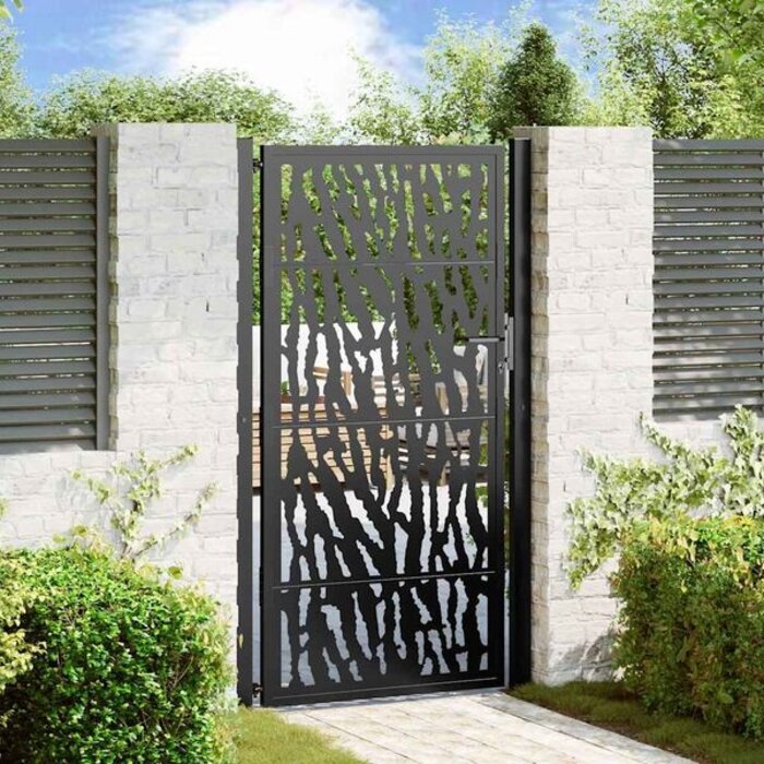 Vidaxl Elegantes Gartentor 100x175 cm, Stahl, Schwarz - Outlet-Rabatt bis zu 35%